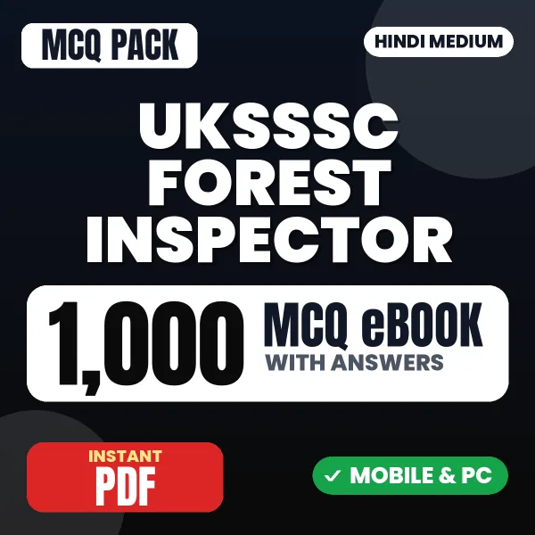 UKSSSC Forest Inspector Exam – 1000 MCQ eBook with Answers | Hindi Medium PDF Download
