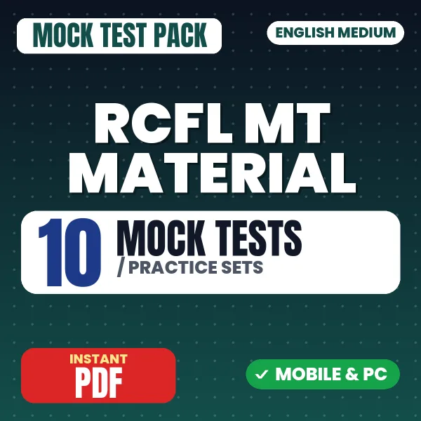 RCFL Management Trainee Material Exam – 10 Mock Tests / Practice Sets | English Medium PDF Download