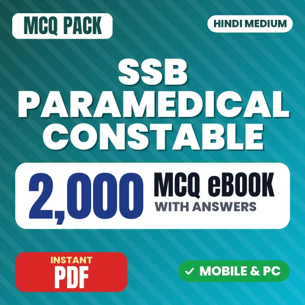 SSB Paramedical Constable (Nursing Assistant) Exam – 2000 MCQ eBook with Answers | Hindi Medium PDF Download