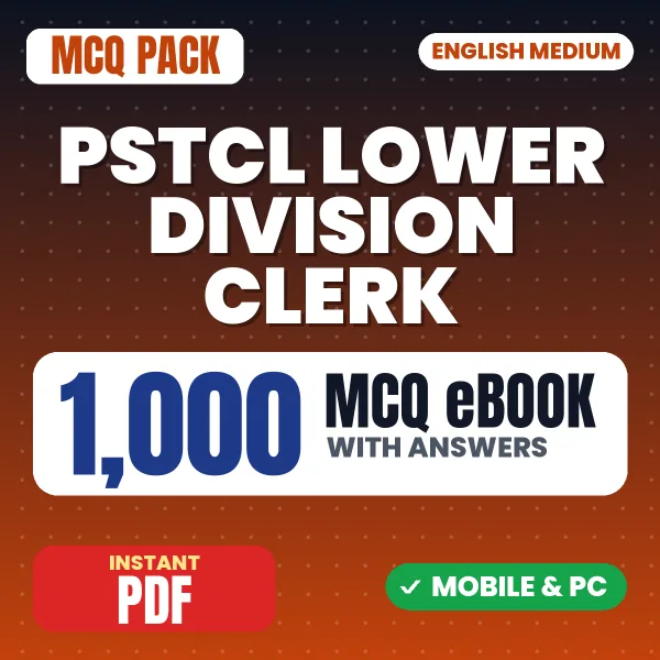PSTCL Lower Division Clerk/Typist Exam – 1000 MCQ eBook with Answers | English Medium PDF Download