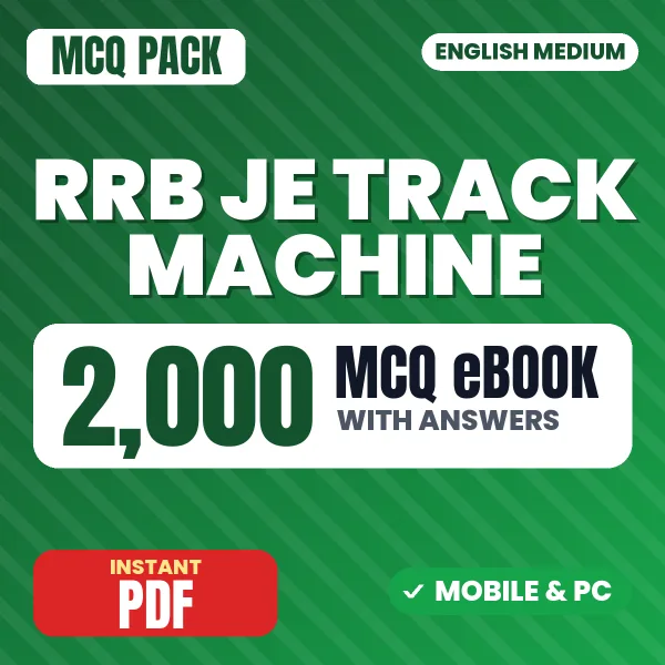RRB JE (Track Machine) CB1 Exam – 2000 MCQ eBook with Answers | English Medium PDF Download