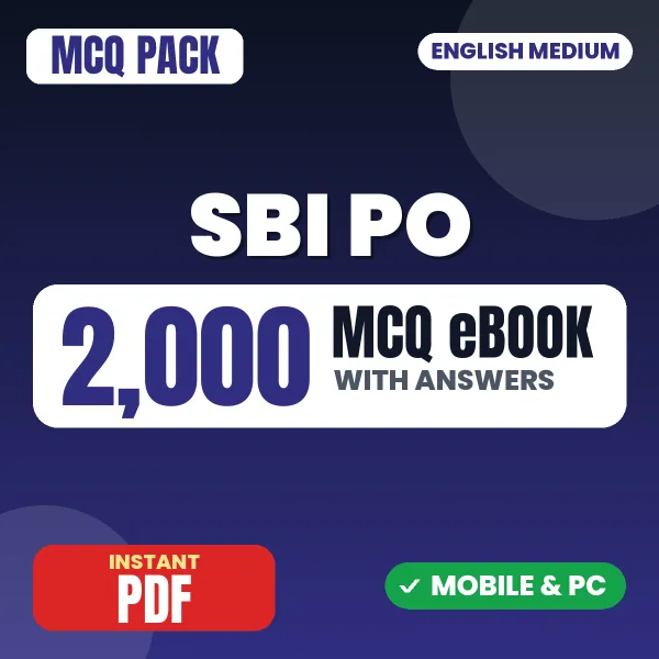 SBI PO Prelims Exam – 2000 MCQ eBook with Answers | English Medium PDF Download