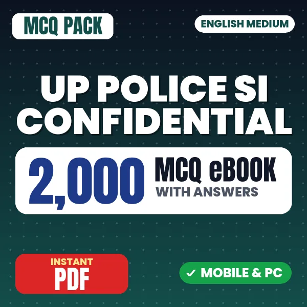 UP Police Sub Inspector (Confidential) Exam – 2000 MCQ eBook with Answers | English Medium PDF Download