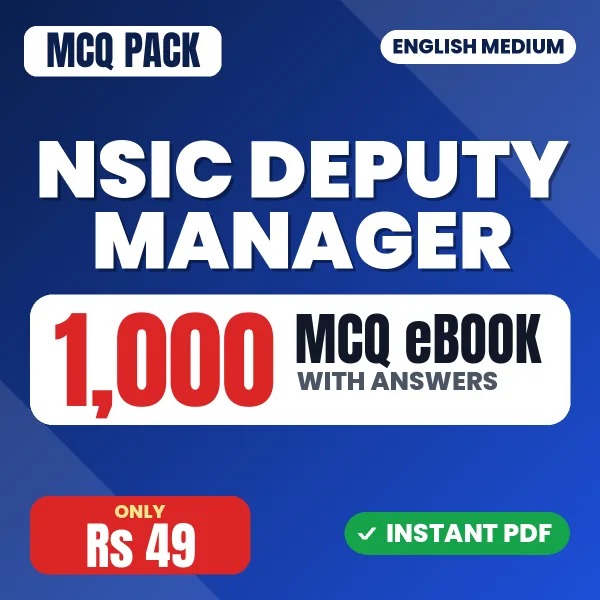 NSIC Deputy Manager Exam – 1000 MCQ eBook with Answers | English Medium PDF Download