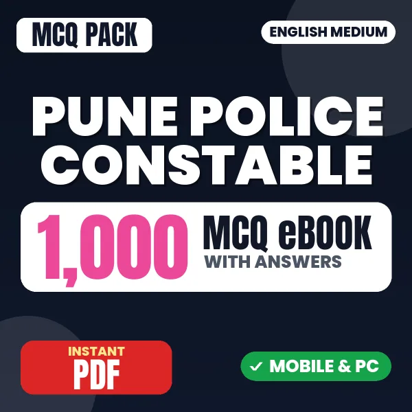 Pune Police Constable Exam – 1000 MCQ eBook with Answers | English Medium PDF Download
