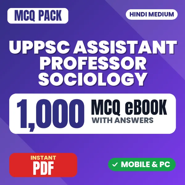 UPPSC Assistant Professor (Sociology) Preliminary Exam – 1000 MCQ eBook with Answers | Hindi Medium PDF Download