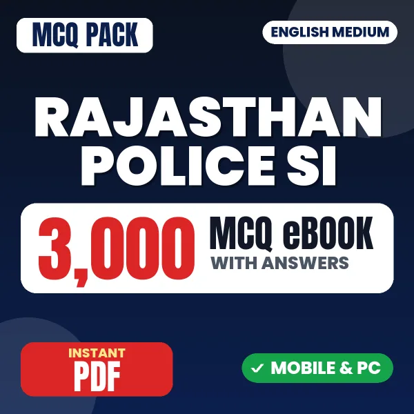 Rajasthan Police SI Paper-2 Exam – 3000 MCQ eBook with Answers | English Medium PDF Download