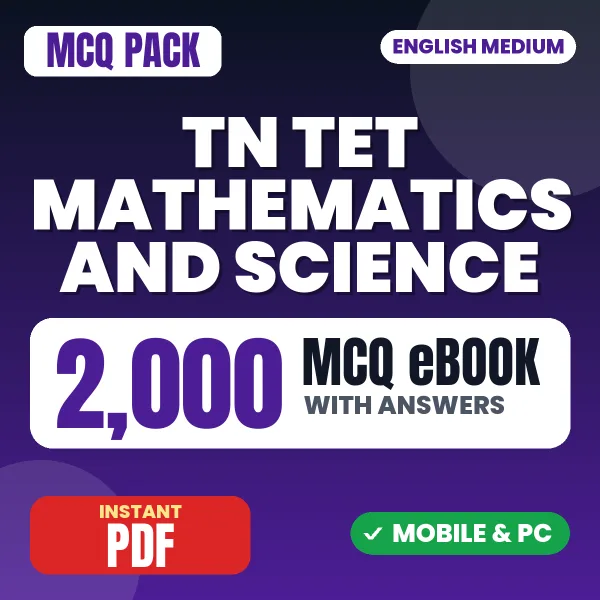 TN TET Mathematics & Science Exam – 2000 MCQ eBook with Answers | English Medium PDF Download