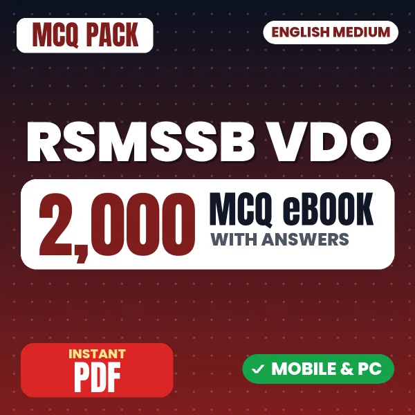 RSMSSB VDO Exam – 2000 MCQ eBook with Answers | English Medium PDF Download