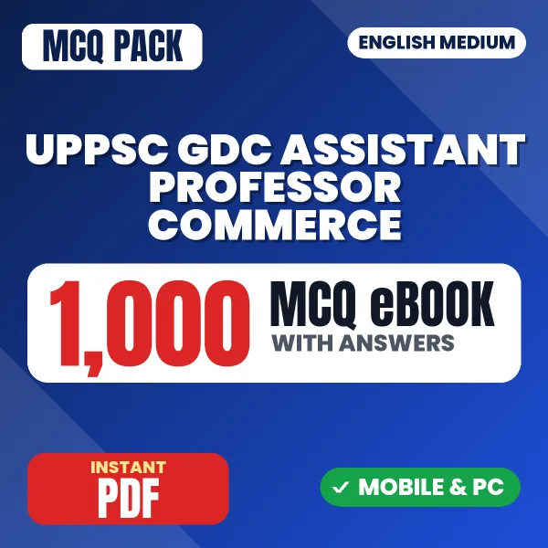 UPPSC GDC Assistant Professor Prelims (Commerce) Exam – 1000 MCQ eBook with Answers | English Medium PDF Download
