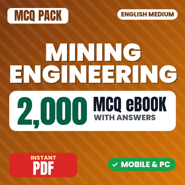 Mining Engineering – 2000 MCQ eBook with Answers | English Medium PDF Download