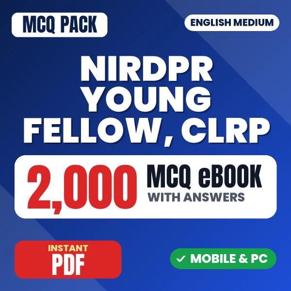 NIRDPR Young Fellow & CLRP Exam – 2000 MCQ eBook with Answers | English Medium PDF Download
