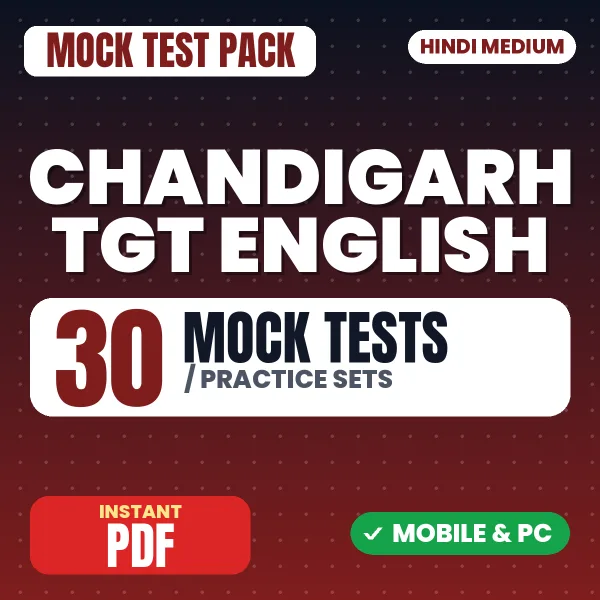 Chandigarh TGT English Exam – 30 Mock Tests / Practice Sets | Hindi Medium PDF Download
