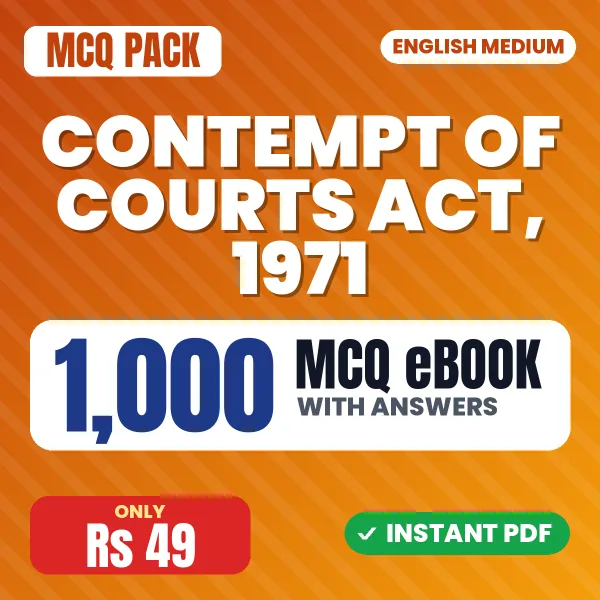 Contempt of Courts Act, 1971 – 1000 MCQ eBook with Answers | English Medium PDF Download