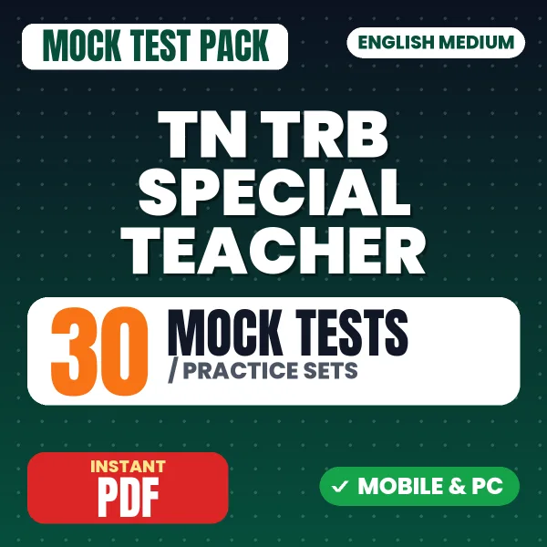 TN TRB Special Teacher Exam – 30 Mock Tests / Practice Sets | English Medium PDF Download