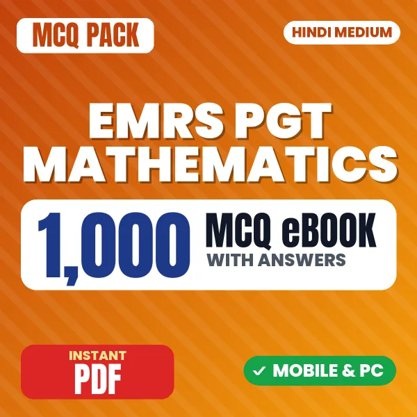 EMRS PGT Mathematics Preliminary Exam Tier 1 – 1000 MCQ eBook with Answers | Hindi Medium PDF Download