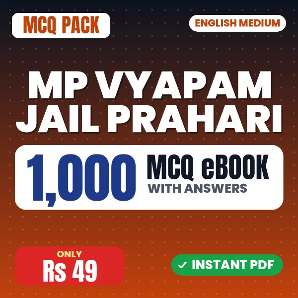 MP Vyapam Jail Prahari Exam – 1000 MCQ eBook with Answers | English Medium PDF Download
