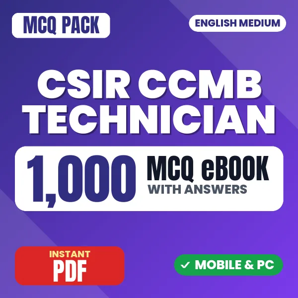CSIR CCMB Technician Paper-1 Exam – 1000 MCQ eBook with Answers | English Medium PDF Download