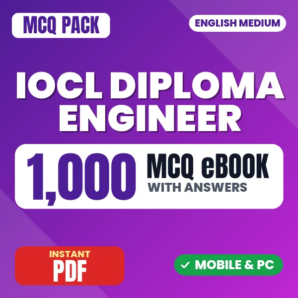 IOCL Diploma Engineer (Mechanical) Exam – 1000 MCQ eBook with Answers | English Medium PDF Download