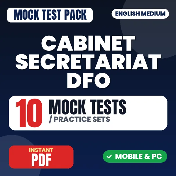 Cabinet Secretariat DFO (Paper 1) Exam – 10 Mock Tests / Practice Sets | English Medium PDF Download