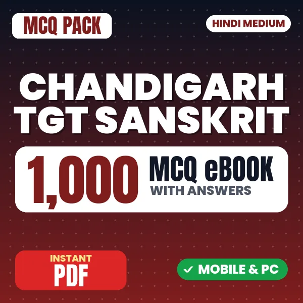 Chandigarh TGT Sanskrit Exam – 1000 MCQ eBook with Answers | Hindi Medium PDF Download