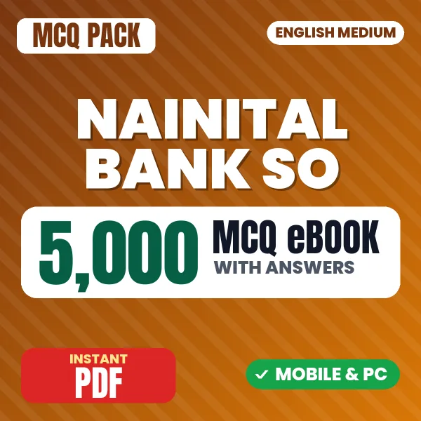 Nainital Bank Specialist Officer Exam – 5000 MCQ eBook with Answers | English Medium PDF Download
