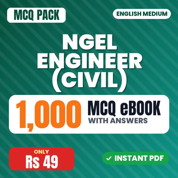 NGEL Engineer (Civil) Exam – 1000 MCQ eBook with Answers | English Medium PDF Download