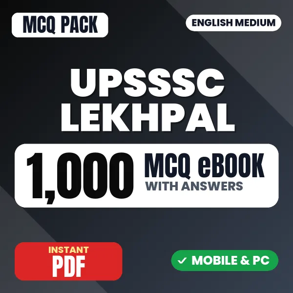 UPSSSC Lekhpal Exam – 1000 MCQ eBook with Answers | English Medium PDF Download