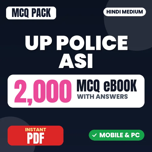UP Police ASI Exam – 2000 MCQ eBook with Answers | Hindi Medium PDF Download