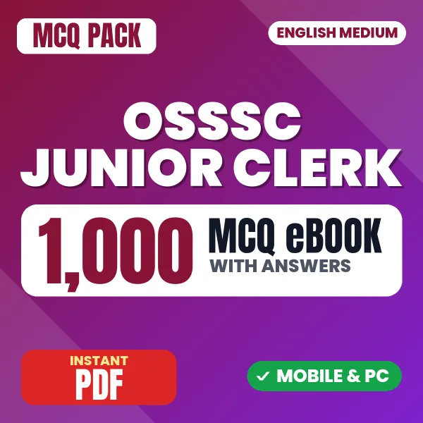 OSSSC Junior Clerk Paper-II Exam – 1000 MCQ eBook with Answers | English Medium PDF Download