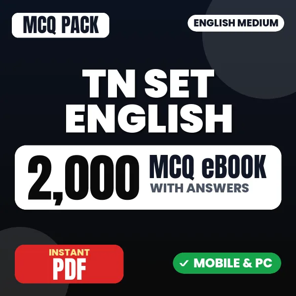 TN SET English Exam – 2000 MCQ eBook with Answers | English Medium PDF Download