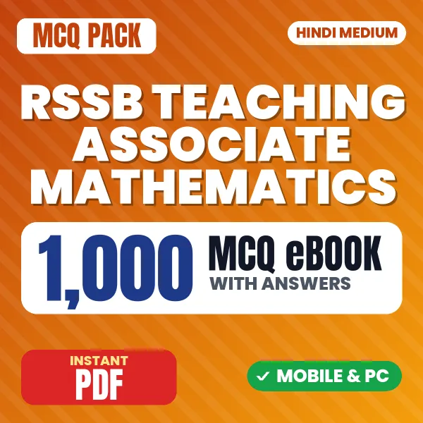 RSSB Teaching Associate (Mathematics) Paper-1 Exam – 1000 MCQ eBook with Answers | Hindi Medium PDF Download