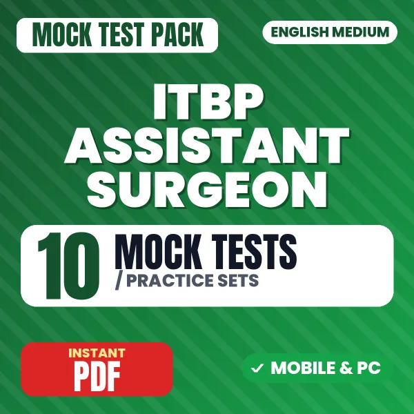 ITBP Assistant Surgeon (Veterinary) Exam – 10 Mock Tests / Practice Sets | English Medium PDF Download