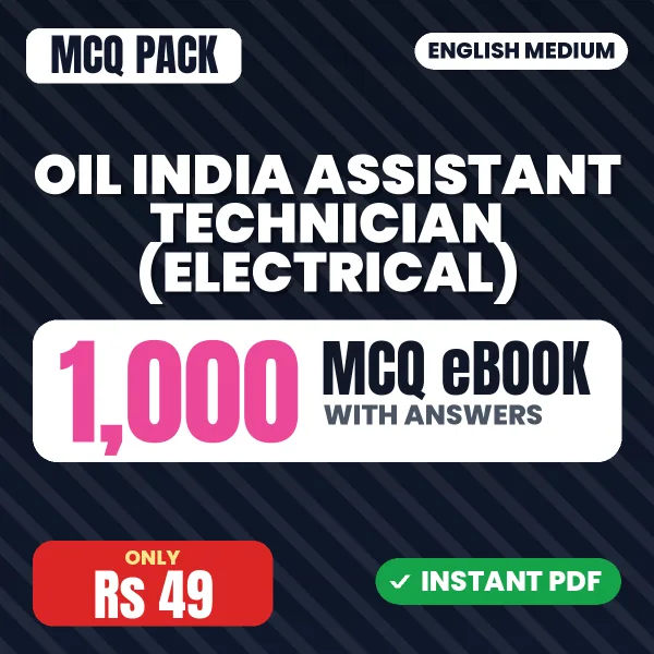 OIL India Assistant Technician (Electrical) Exam – 1000 MCQ eBook with Answers | English Medium PDF Download