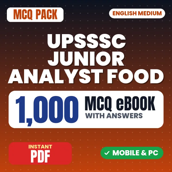 UPSSSC Junior Analyst Food Exam – 1000 MCQ eBook with Answers | English Medium PDF Download