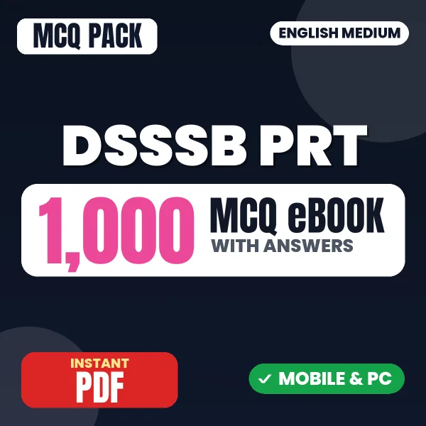 DSSSB PRT Exam – 1000 MCQ eBook with Answers | English Medium PDF Download