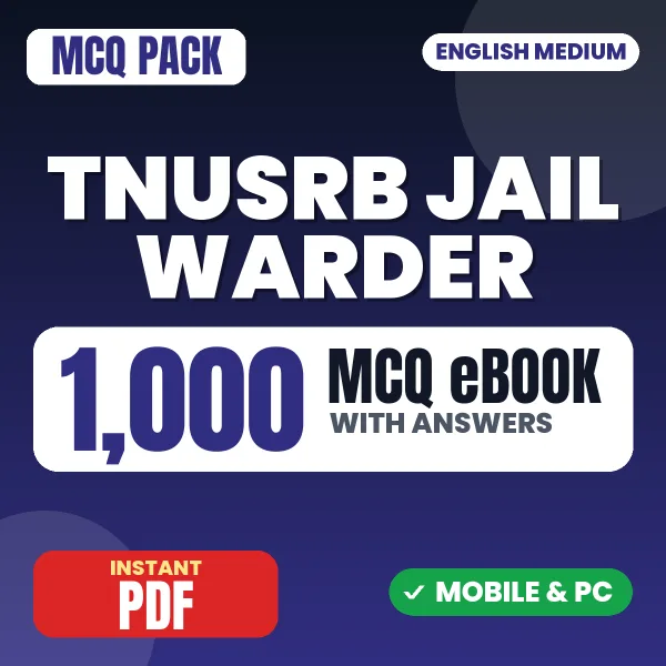 TNUSRB Jail Warder Exam Part 2 – 1000 MCQ eBook with Answers | English Medium PDF Download