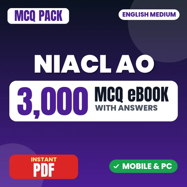NIACL Adminstrative Officer Generalist Phase 1 Exam – 3000 MCQ eBook with Answers | English Medium PDF Download