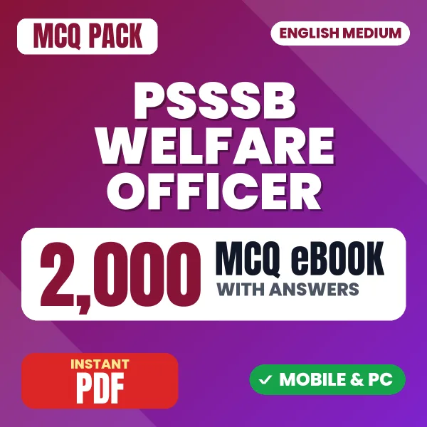 PSSSB Welfare Officer Exam – 2000 MCQ eBook with Answers | English Medium PDF Download