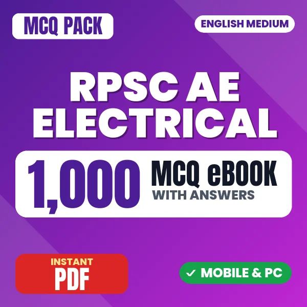 RPSC AE Electrical (Prelims) Exam – 1000 MCQ eBook with Answers | English Medium PDF Download