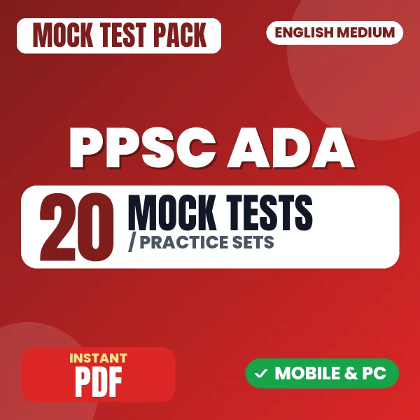 PPSC Assistant District Attorney Exam – 20 Mock Tests / Practice Sets | English Medium PDF Download