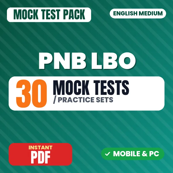 PNB Local Bank Officer Exam – 30 Mock Tests / Practice Sets | English Medium PDF Download