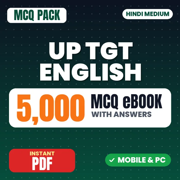UP TGT English Exam – 5000 MCQ eBook with Answers | Hindi Medium PDF Download