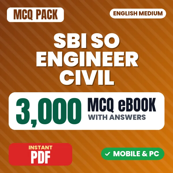 SBI SO Engineer Civil Exam – 3000 MCQ eBook with Answers | English Medium PDF Download