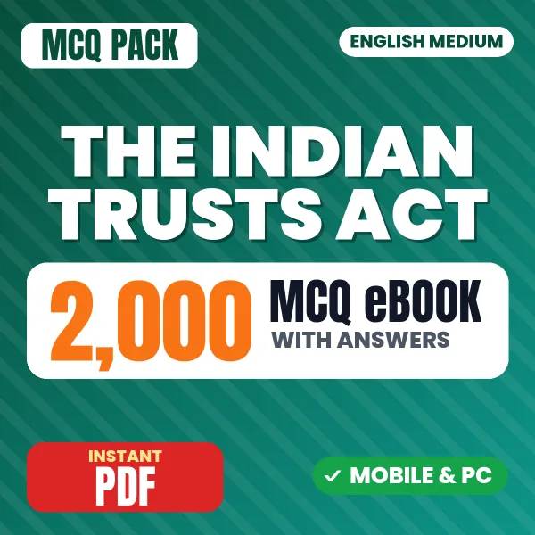The Indian Trusts Act, 1882 – 2000 MCQ eBook with Answers | English Medium PDF Download