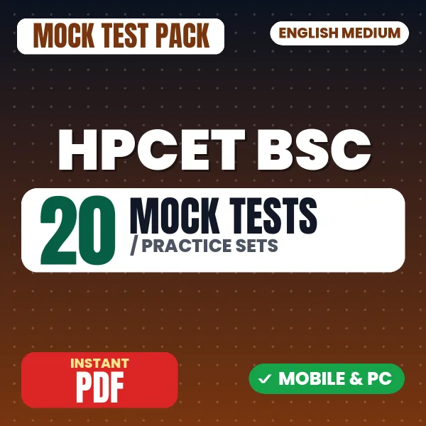 HPCET B.Sc. (HM & CT) / BHMCT Exam – 20 Mock Tests / Practice Sets | English Medium PDF Download