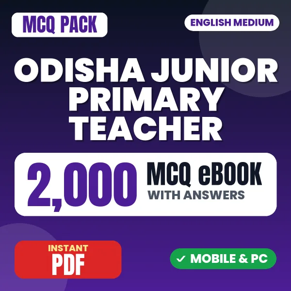 Odisha Junior Primary Teacher Exam – 2000 MCQ eBook with Answers | English Medium PDF Download