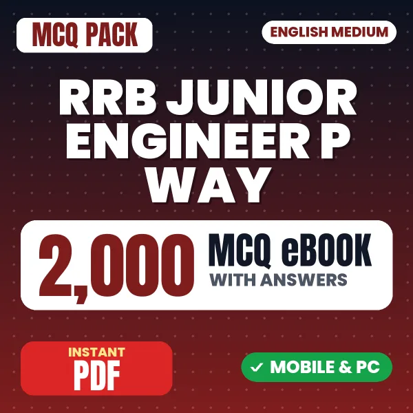 RRB Junior Engineer (P Way) CBT 1 Exam – 2000 MCQ eBook with Answers | English Medium PDF Download