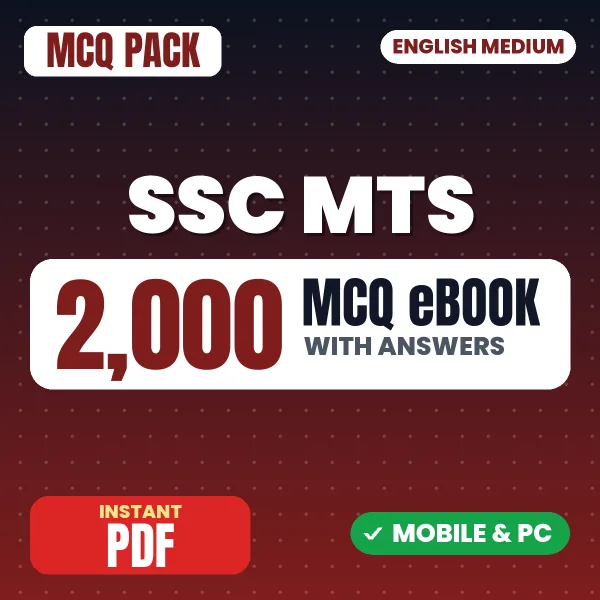 SSC MTS Exam Paper 1 – 2000 MCQ eBook with Answers | English Medium PDF Download