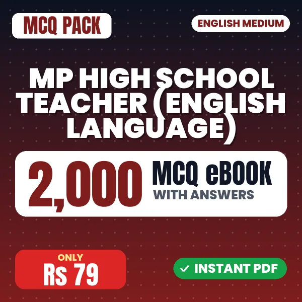 MP High School Teacher (English Language) Exam – 2000 MCQ eBook with Answers | English Medium PDF Download